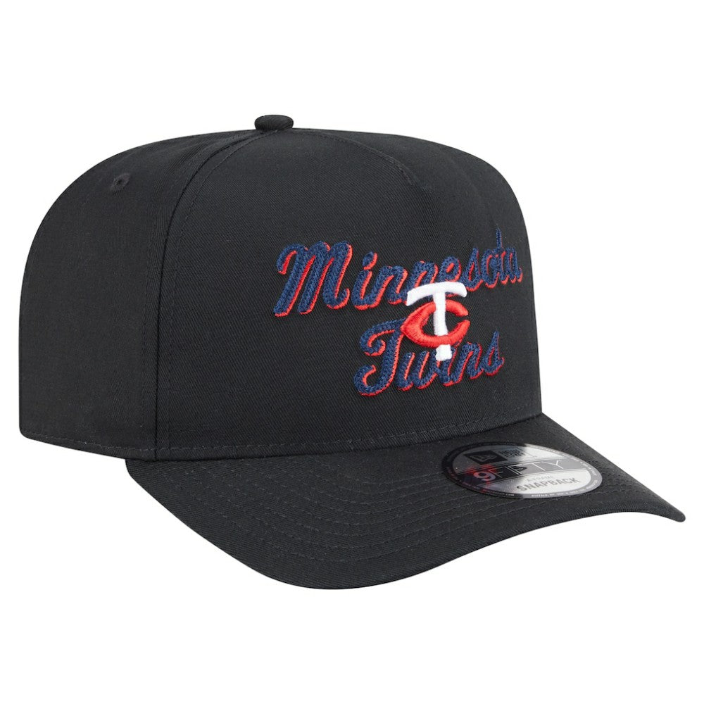 Minnesota Twins Chainstitch 9FIFTY A-Frame Snapback Hat Black | New Era