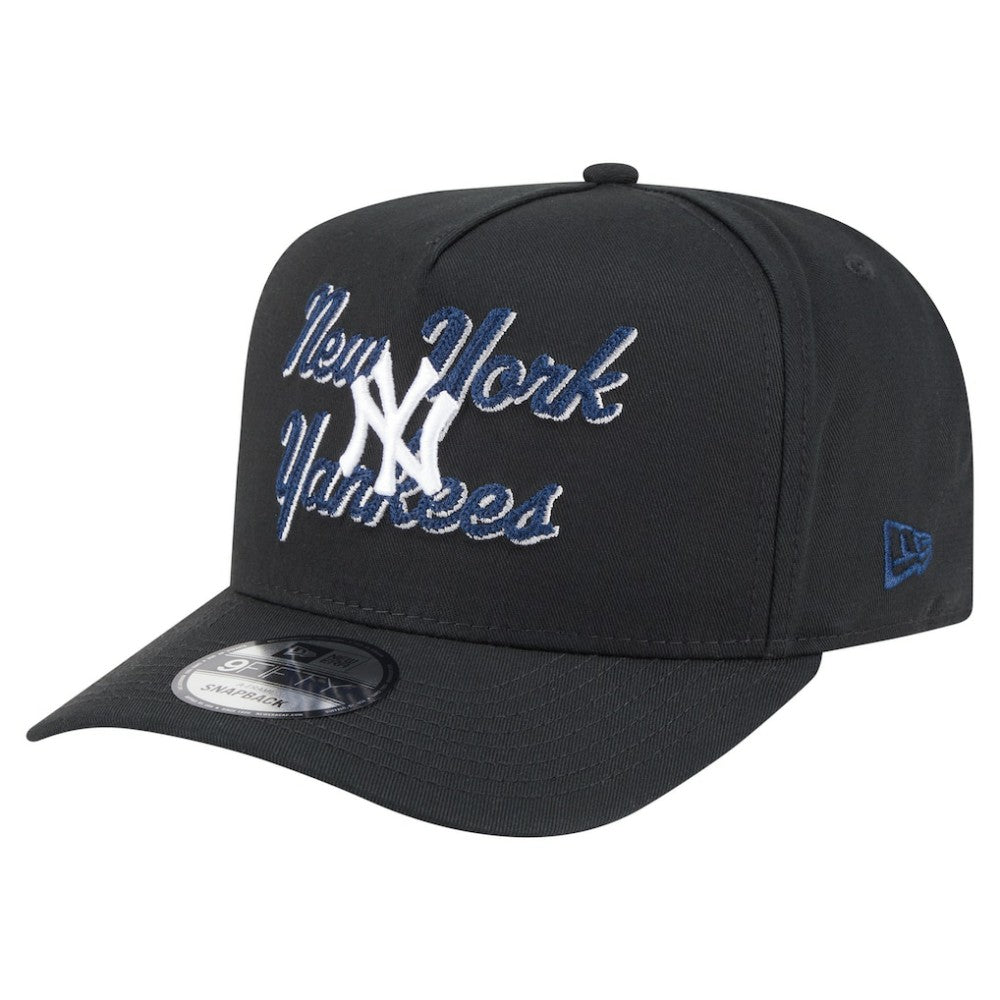 New York Yankees Chainstitch 9FIFTY A-Frame Snapback Hat Black | New Era