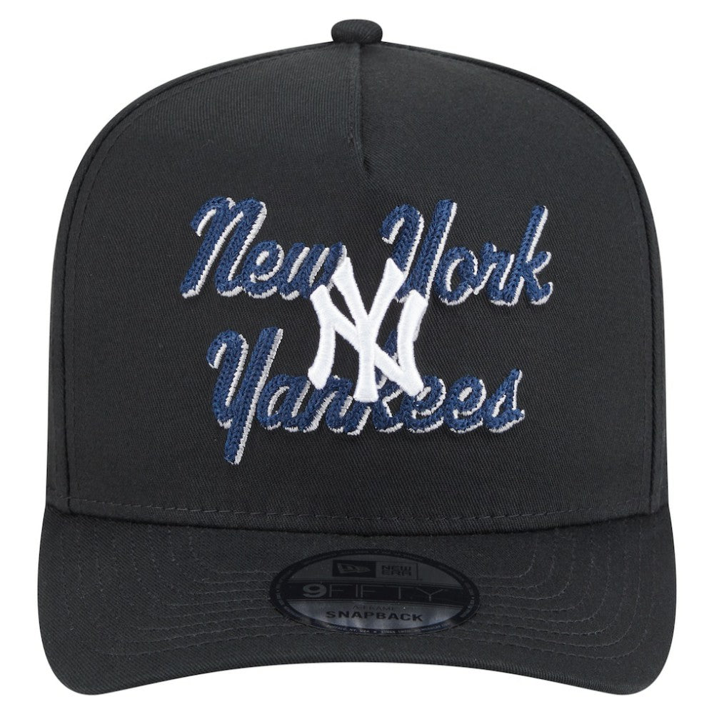 New York Yankees Chainstitch 9FIFTY A-Frame Snapback Hat Black | New Era