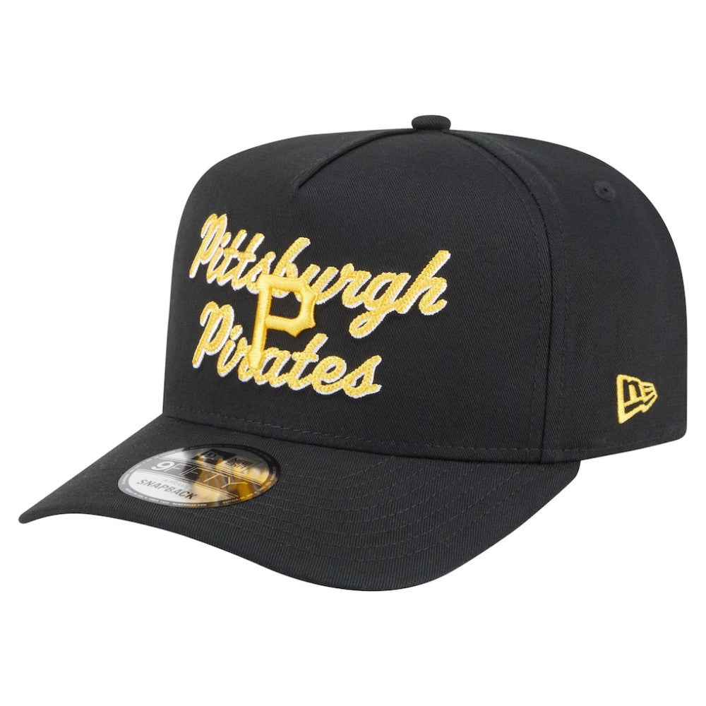 Pittsburgh Pirates Chainstitch 9FIFTY A-Frame Snapback Hat Black | New Era