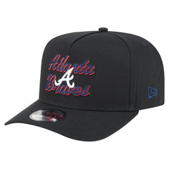 Atlanta Braves Chainstitch 9FIFTY A-Frame Snapback Hat Black | New Era