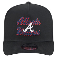 Atlanta Braves Chainstitch 9FIFTY A-Frame Snapback Hat Black | New Era
