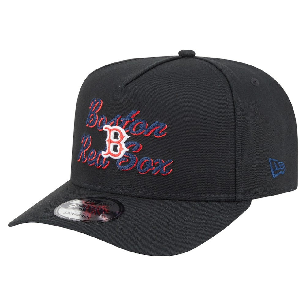 Boston Red Sox Chainstitch 9FIFTY A-Frame Snapback Hat Black | New Era