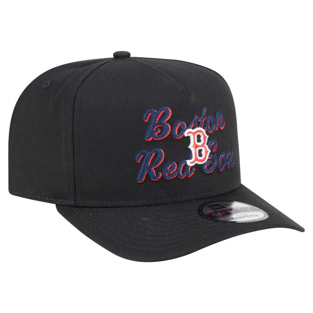 Boston Red Sox Chainstitch 9FIFTY A-Frame Snapback Hat Black | New Era