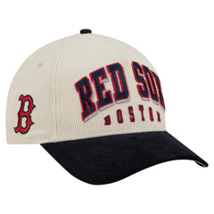 Boston Red Sox Sided Corduroy 9FORTY A-Frame Adjustable Hat Cream/Navy | New Era