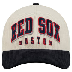 Boston Red Sox Sided Corduroy 9FORTY A-Frame Adjustable Hat Cream/Navy | New Era