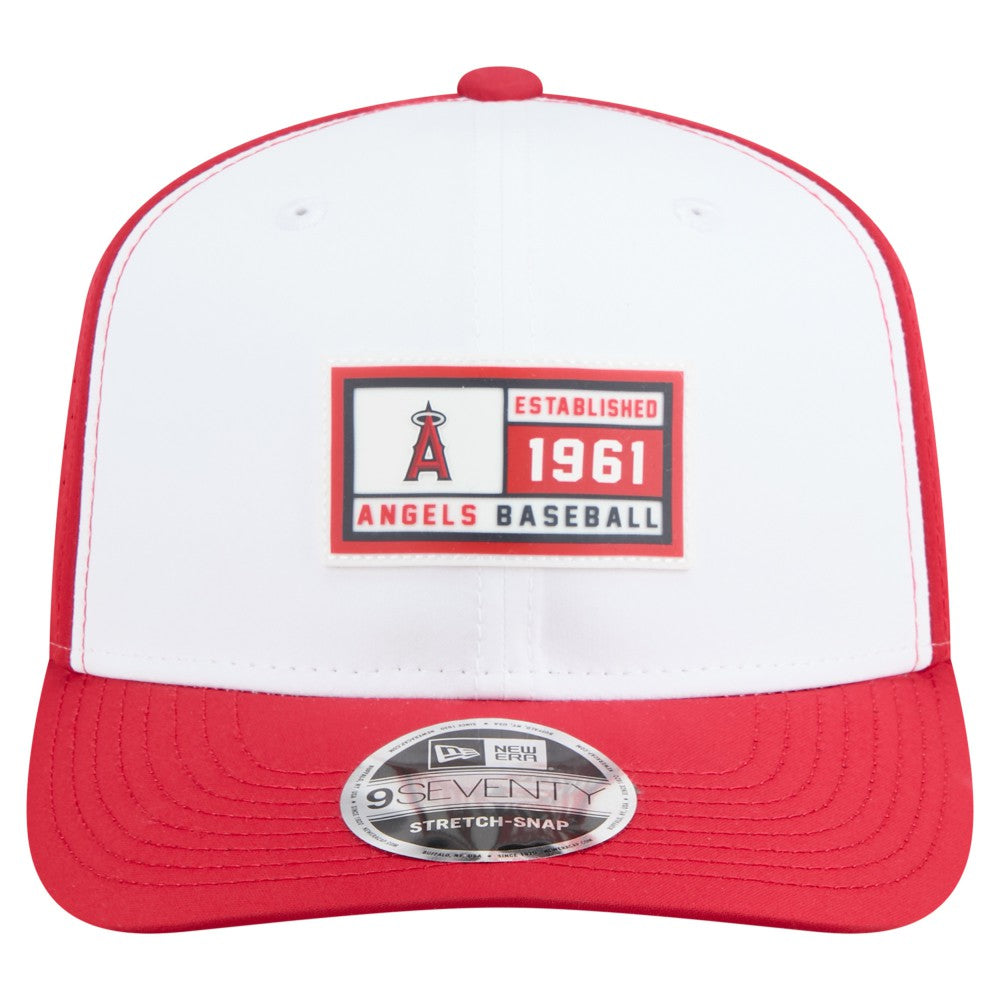 Los Angeles Angels Established Patch 9SEVENTY Adjustable Hat White/Red | New Era