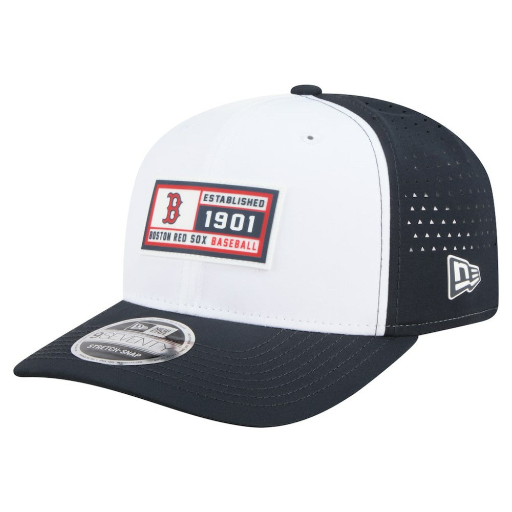 Boston Red Sox Established Patch 9SEVENTY Adjustable Hat White/Navy | New Era