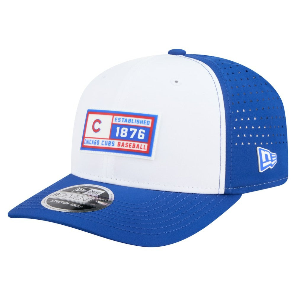 Chicago Cubs Established Patch 9SEVENTY Adjustable Hat White/Royal | New Era