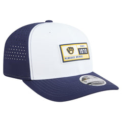 Milwaukee Brewers Established Patch 9SEVENTY Adjustable Hat White/Navy | New Era