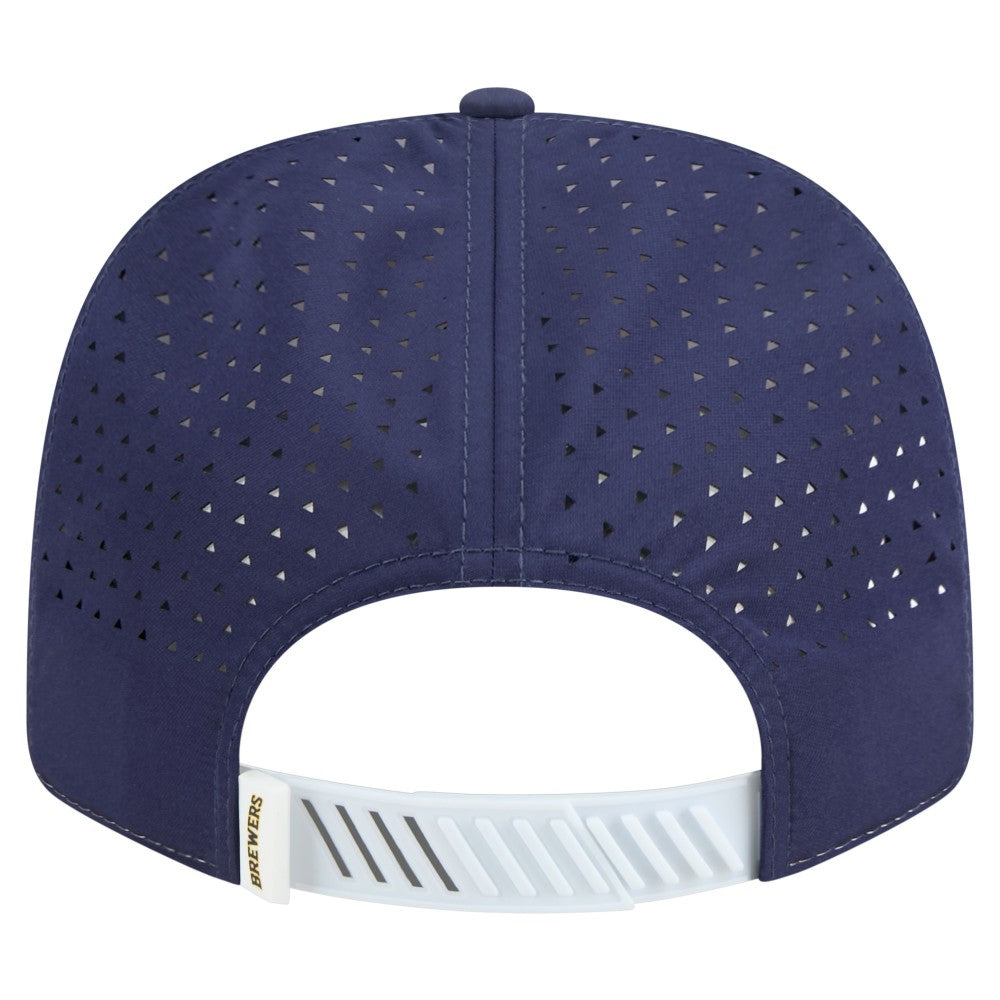 Milwaukee Brewers Established Patch 9SEVENTY Adjustable Hat White/Navy | New Era