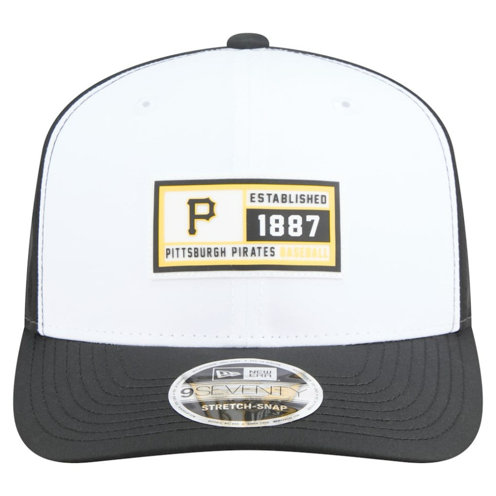 Pittsburgh Pirates Established Patch 9SEVENTY Adjustable Hat White/Black | New Era