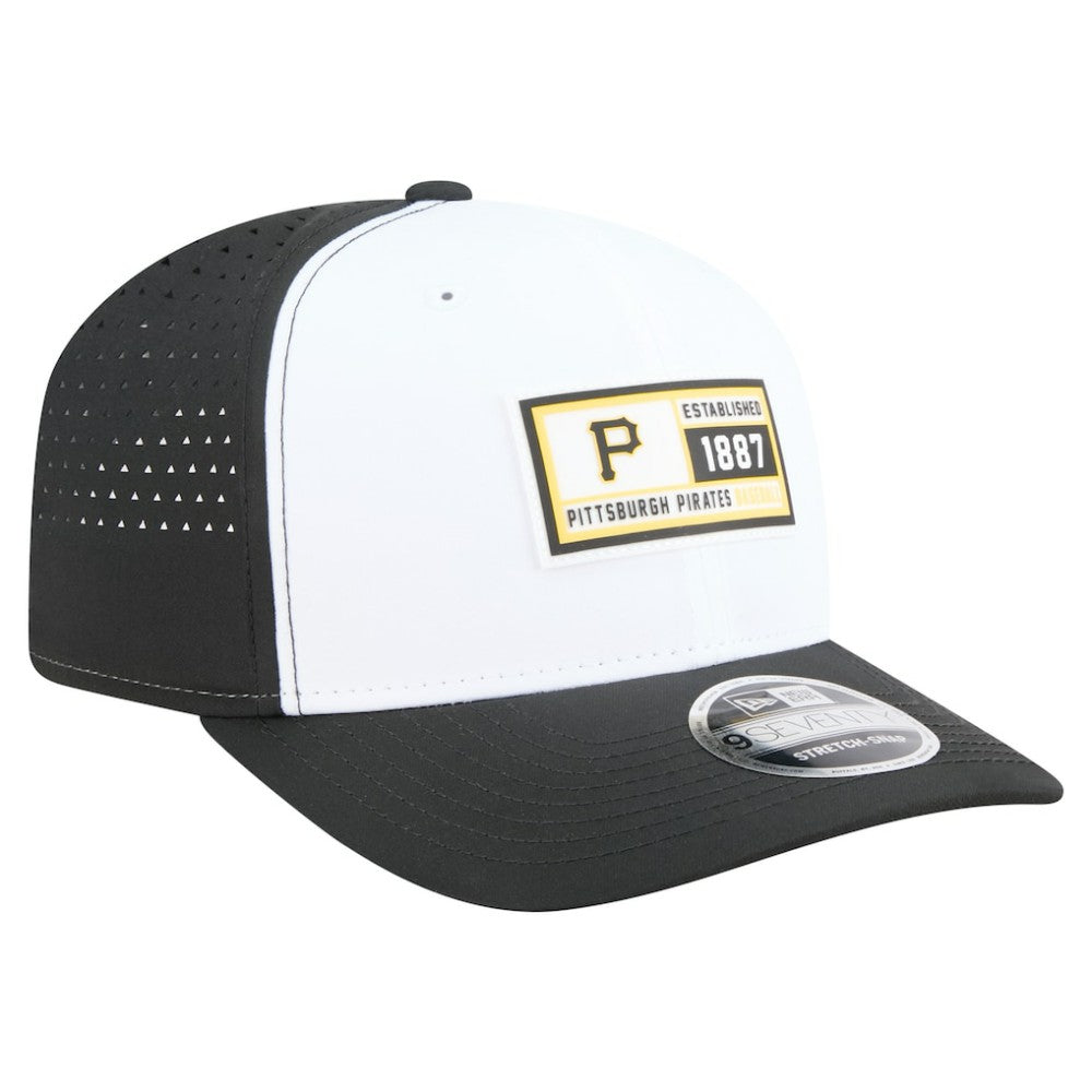 Pittsburgh Pirates Established Patch 9SEVENTY Adjustable Hat White/Black | New Era