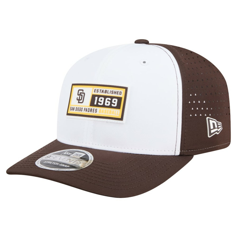 San Diego Padres Established Patch 9SEVENTY Adjustable Hat White/Brown | New Era