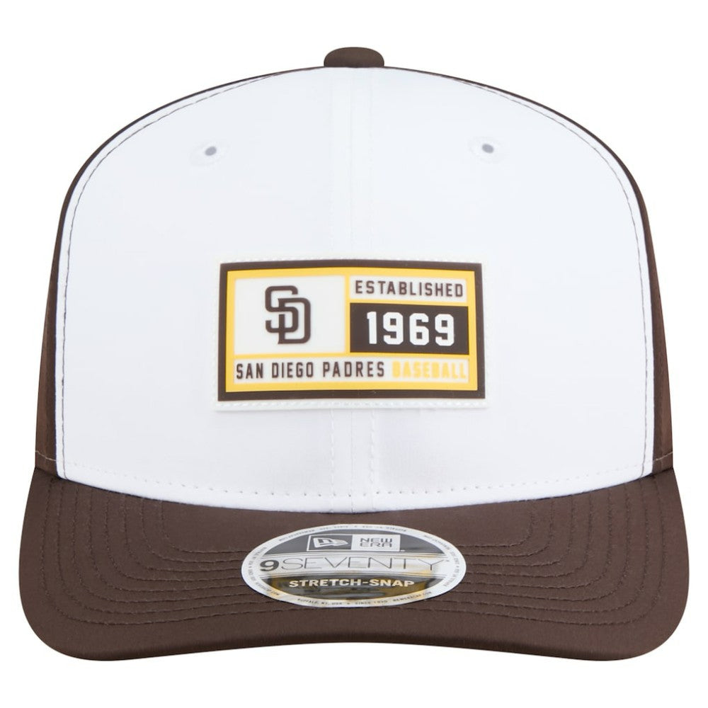 San Diego Padres Established Patch 9SEVENTY Adjustable Hat White/Brown | New Era