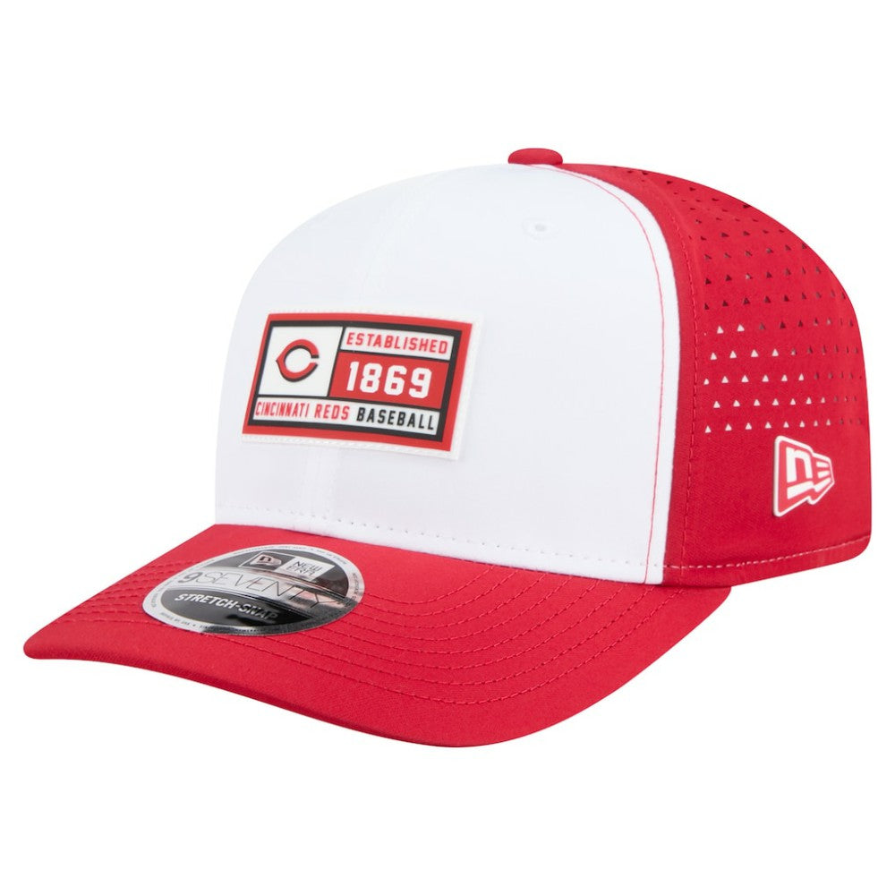 Cincinnati Reds Established Patch 9SEVENTY Adjustable Hat White/Red | New Era