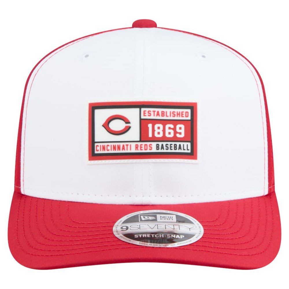 Cincinnati Reds Established Patch 9SEVENTY Adjustable Hat White/Red | New Era