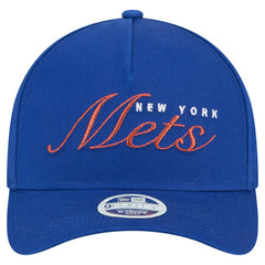 New York Mets Women's Metallic A-Frame 9FORTY Adjustable Hat Royal | New Era