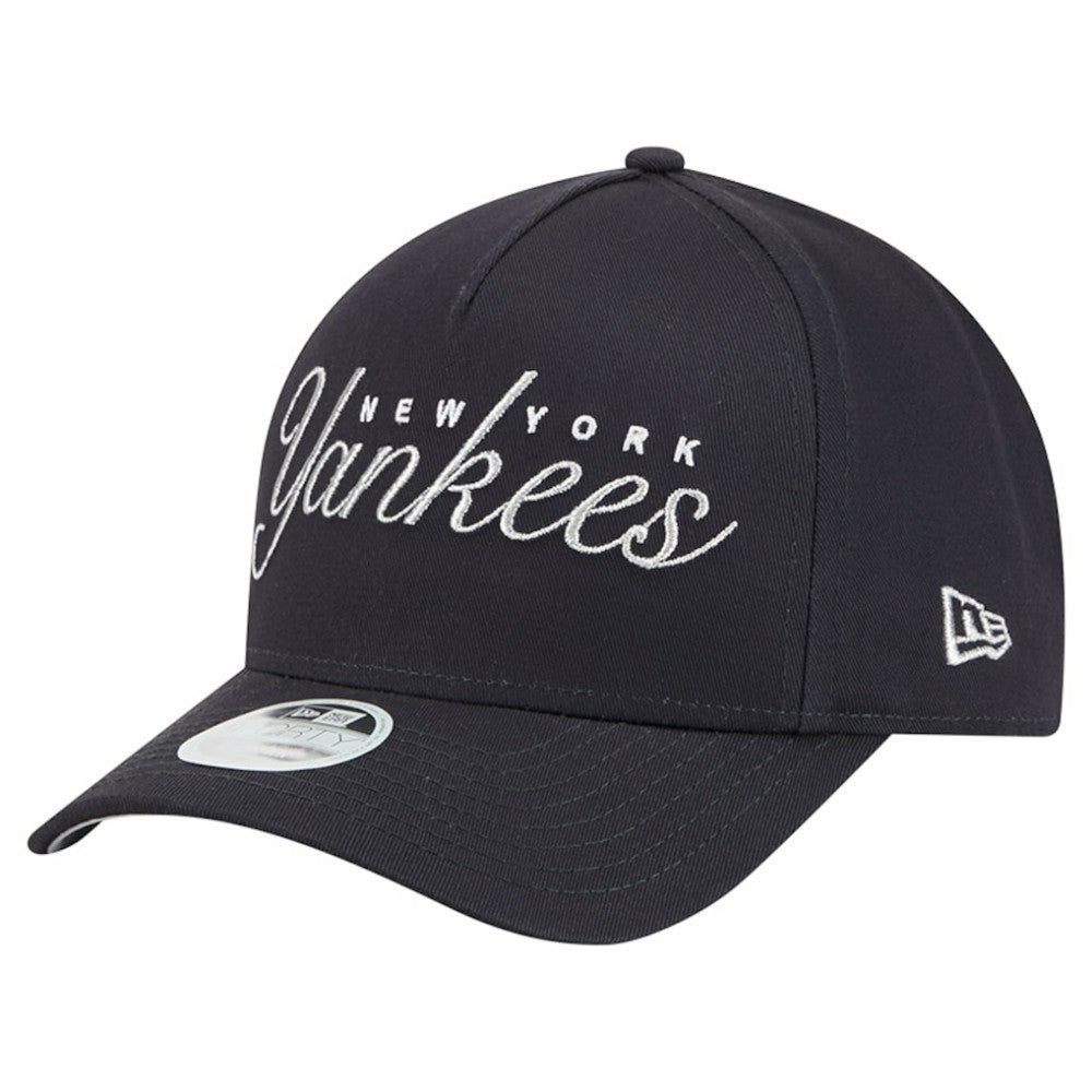New York Yankees Women's Metallic A-Frame 9FORTY Adjustable Hat Navy | New Era