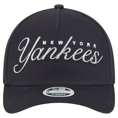 New York Yankees Women's Metallic A-Frame 9FORTY Adjustable Hat Navy | New Era