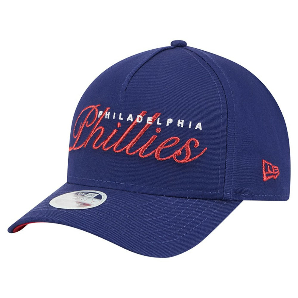 Philadelphia Phillies Women's Metallic A-Frame 9FORTY Adjustable Hat Royal | New Era