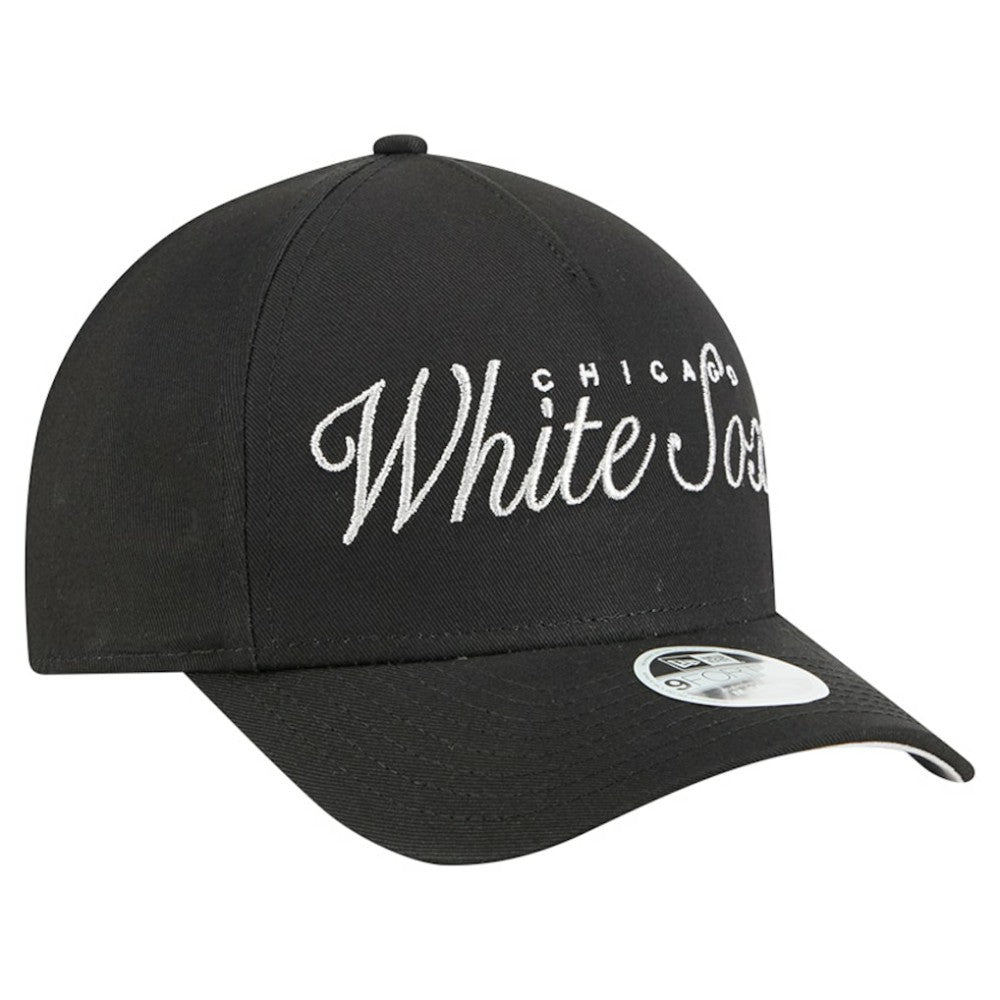 Chicago White Sox Women's Metallic A-Frame 9FORTY Adjustable Hat Black | New Era