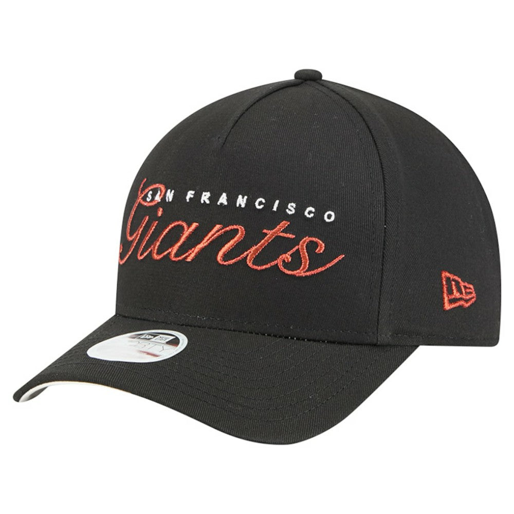San Francisco Giants Women's Metallic A-Frame 9FORTY Adjustable Hat Black | New Era