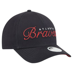 Atlanta Braves Women's Metallic A-Frame 9FORTY Adjustable Hat Navy | New Era