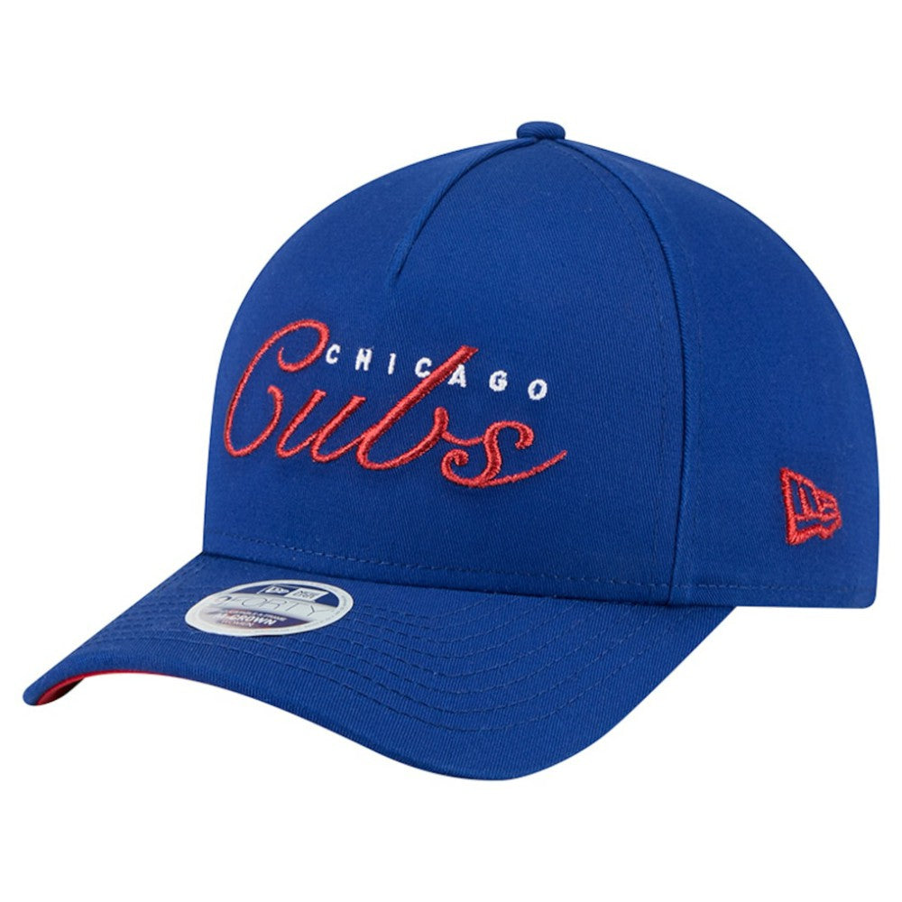 Chicago Cubs Women's Metallic A-Frame 9FORTY Adjustable Hat Royal | New Era