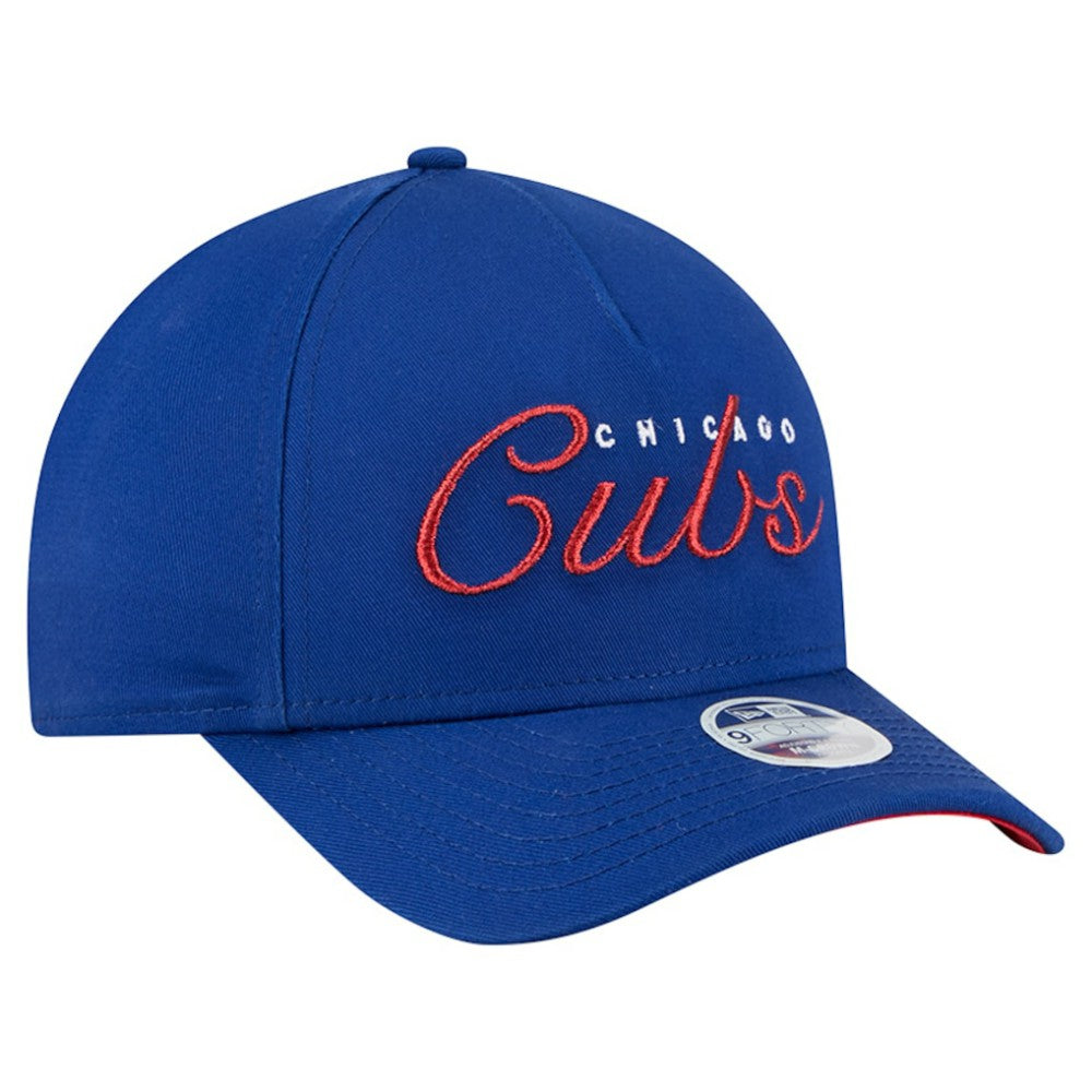 Chicago Cubs Women's Metallic A-Frame 9FORTY Adjustable Hat Royal | New Era