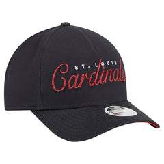 St. Louis Cardinals Women's Metallic A-Frame 9FORTY Adjustable Hat Navy | New Era