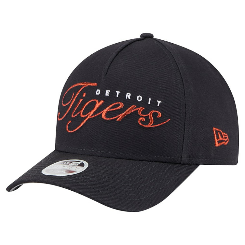 Detroit Tigers Women's Metallic A-Frame 9FORTY Adjustable Hat Navy | New Era