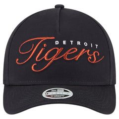 Detroit Tigers Women's Metallic A-Frame 9FORTY Adjustable Hat Navy | New Era
