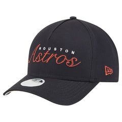 Houston Astros Women's Metallic A-Frame 9FORTY Adjustable Hat Navy | New Era
