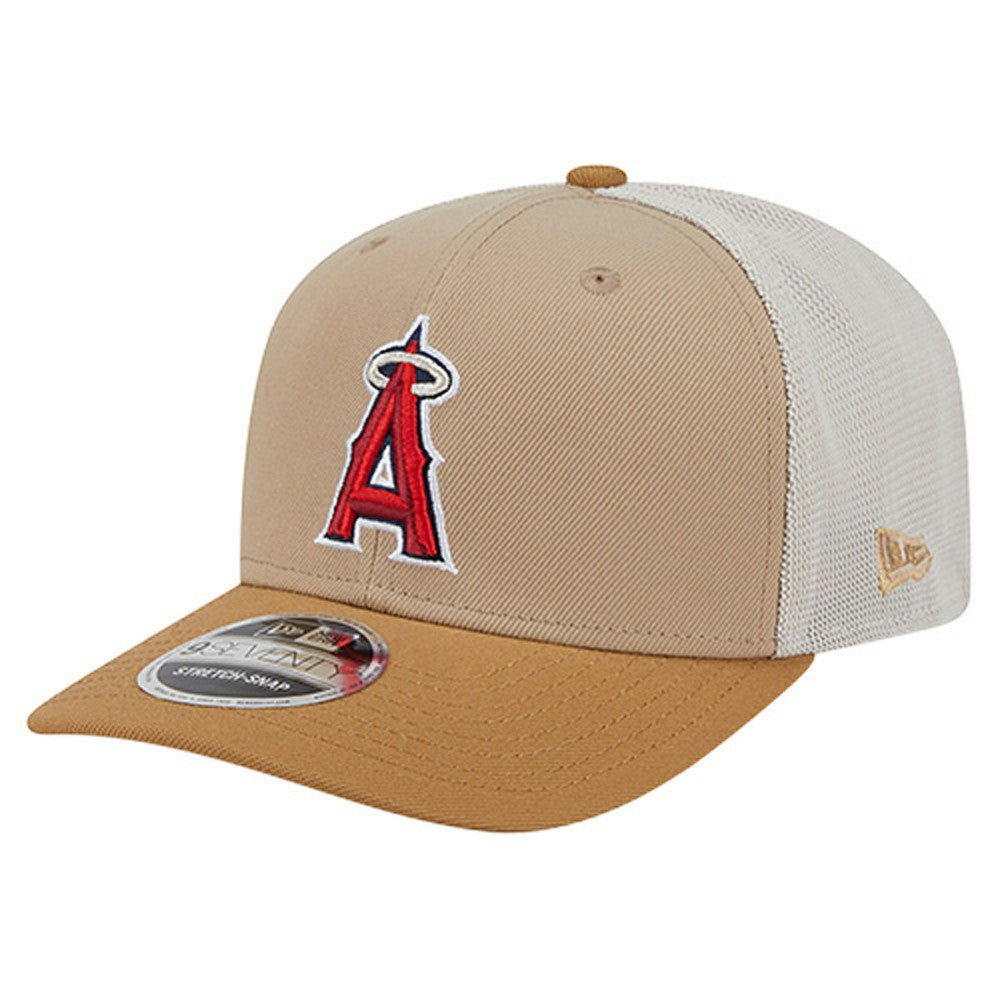 Los Angeles Angels 9SEVENTY Trucker Adjustable Hat Stone | New Era