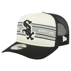 Chicago White Sox Banner A-Frame 9FIFTY Trucker Snapback Hat Cream/Black | New Era