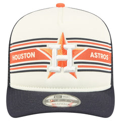 Houston Astros Banner A-Frame 9FIFTY Trucker Snapback Hat Cream/Navy | New Era