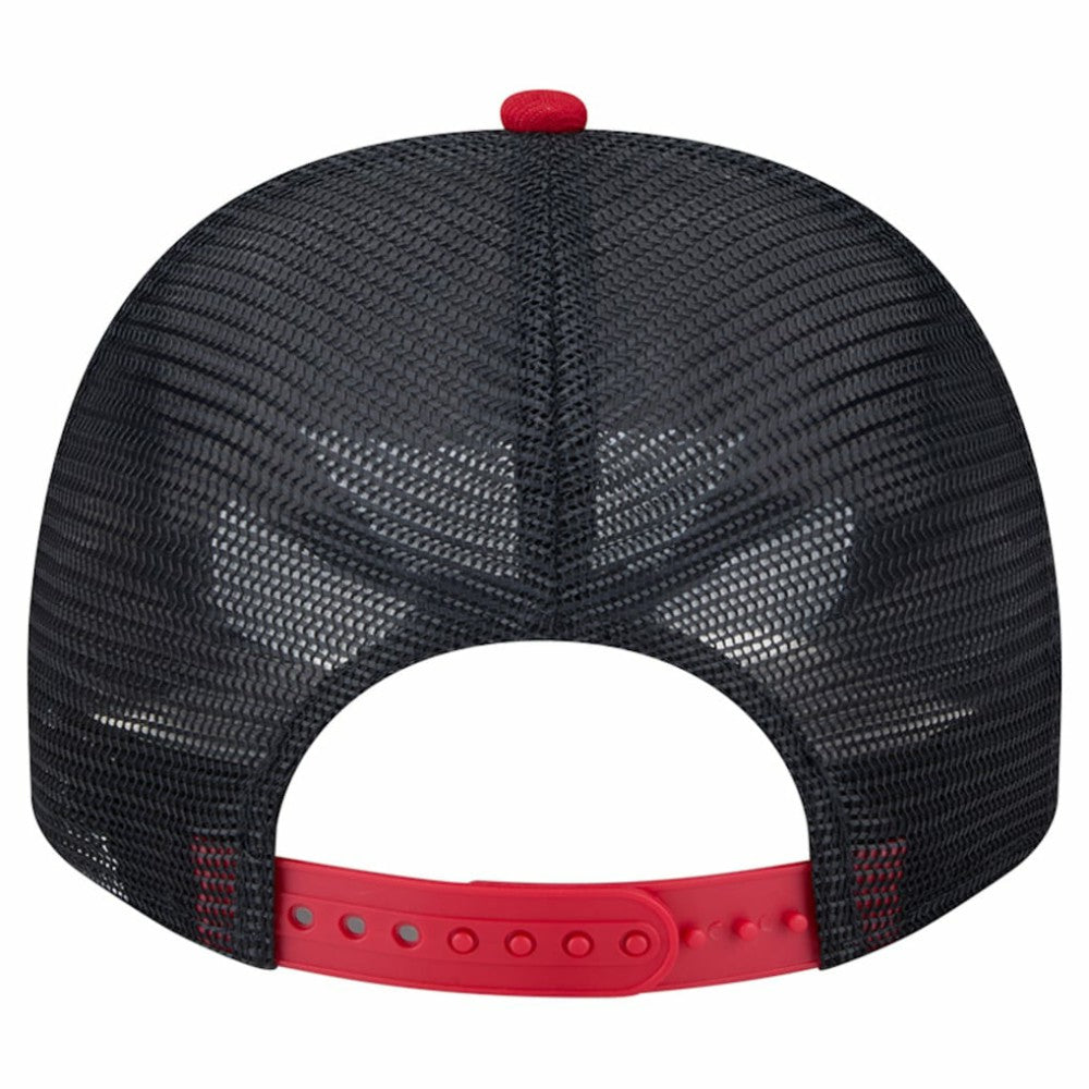 Minnesota Twins Banner A-Frame 9FIFTY Trucker Snapback Hat Cream/Navy | New Era