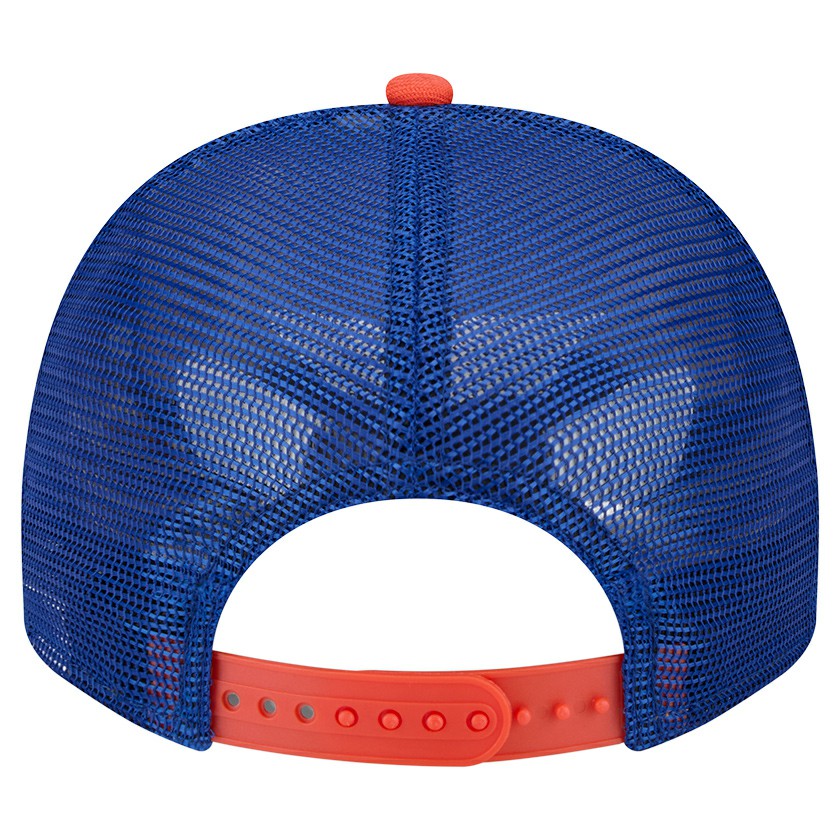 New York Mets Banner A-Frame 9FIFTY Trucker Snapback Hat Cream/Royal | New Era