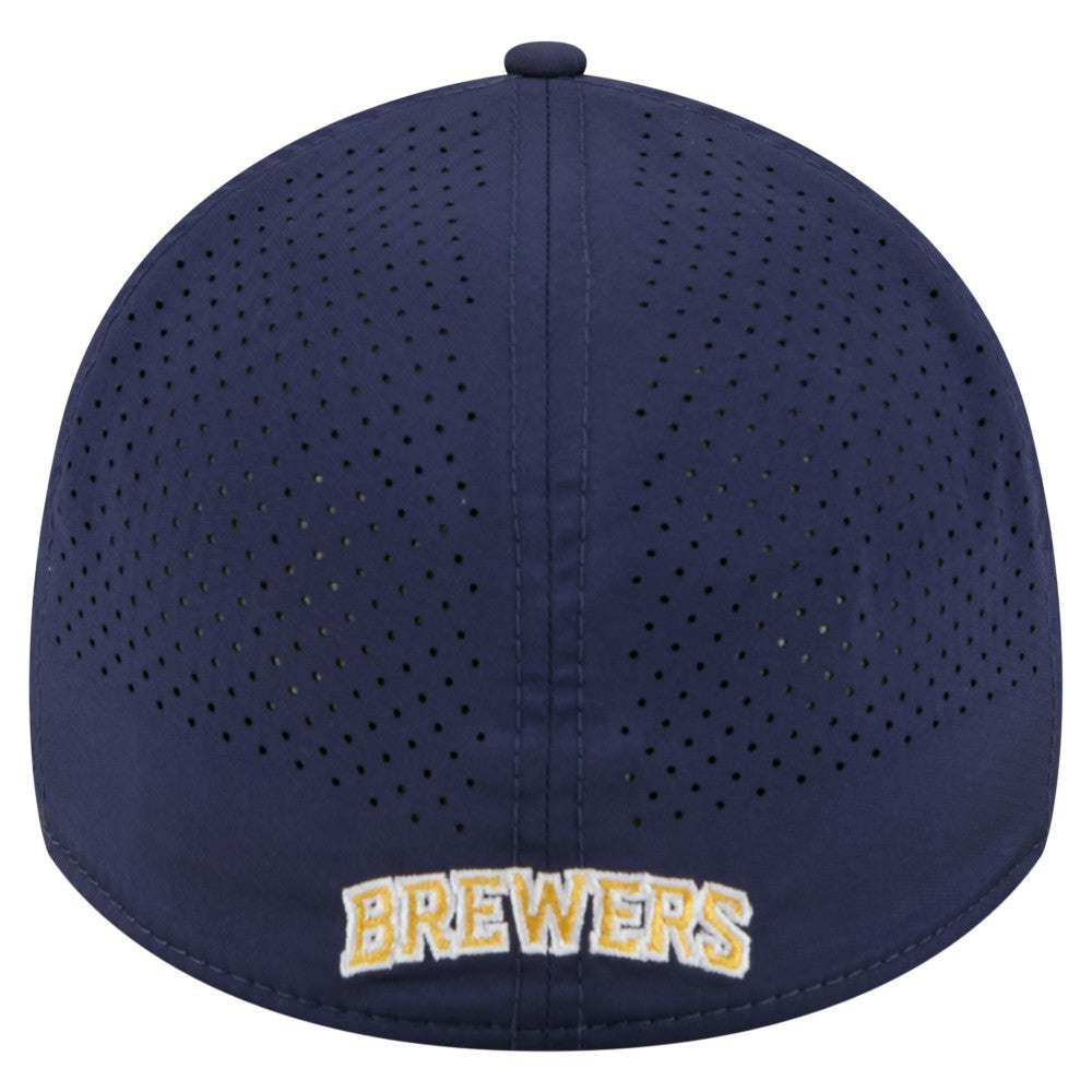 Milwaukee Brewers 39THIRTY A-Frame Perforated Flex Hat Navy | New Era