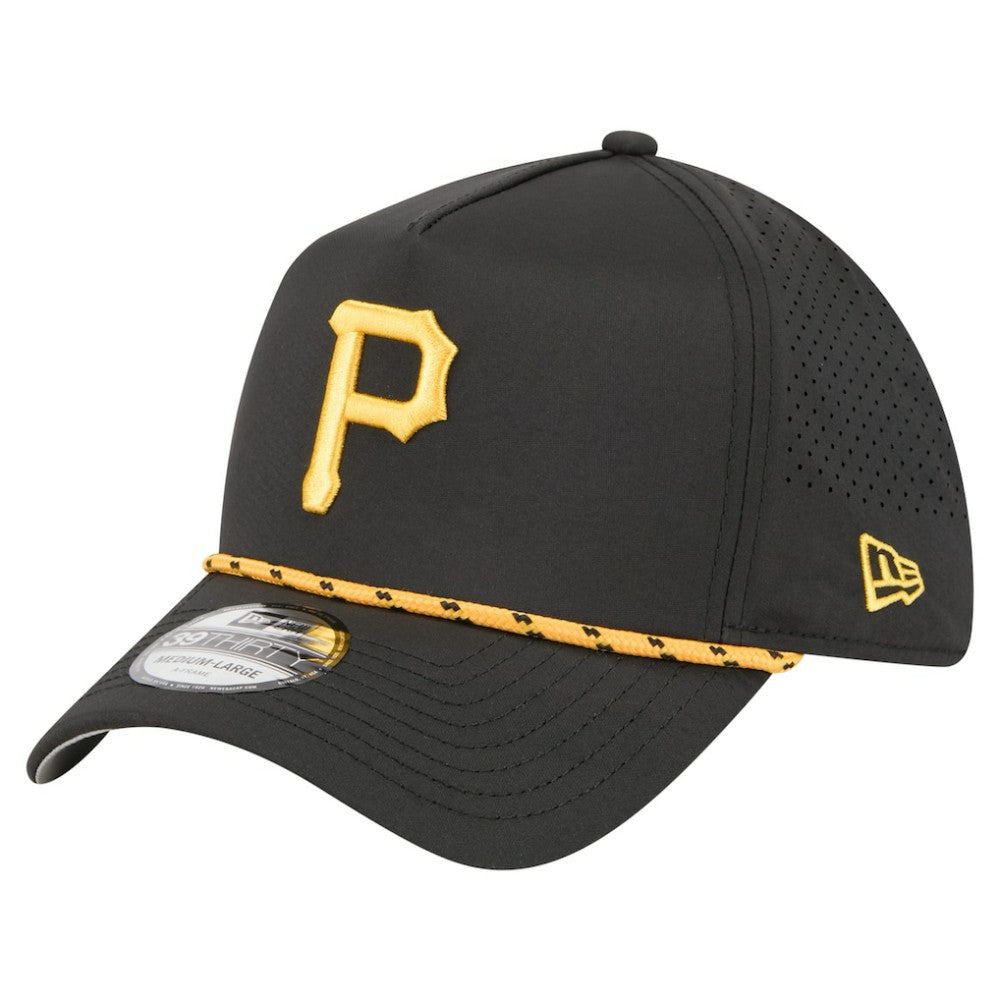 Pittsburgh Pirates 39THIRTY A-Frame Perforated Flex Hat Black | New Era