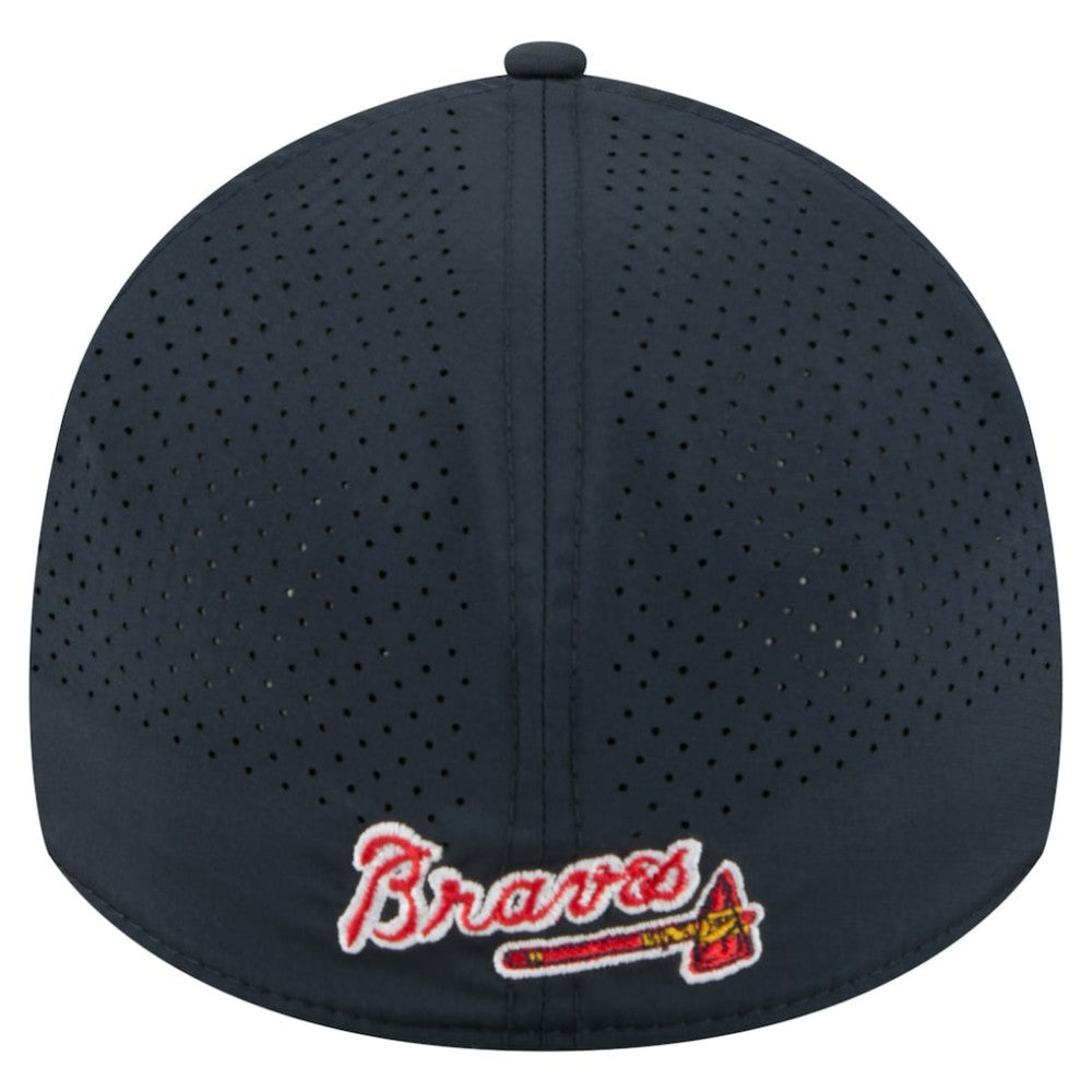 Atlanta Braves 39THIRTY A-Frame Perforated Flex Hat Navy | New Era