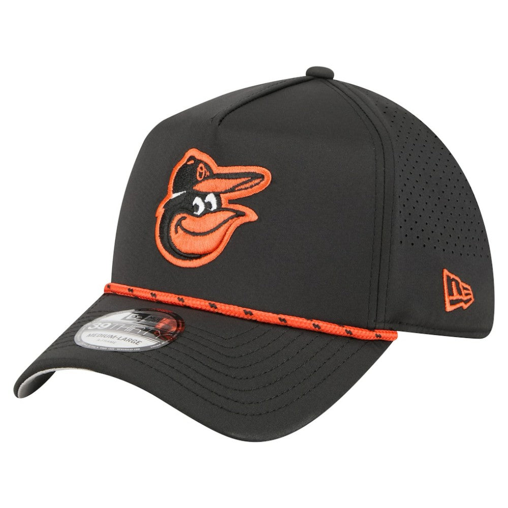 Baltimore Orioles 39THIRTY A-Frame Perforated Flex Hat Black | New Era
