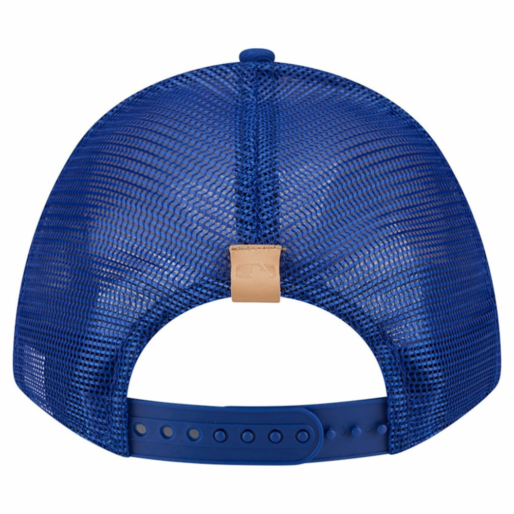 New York Mets Text A-Frame Trucker 9FORTY Hat Stone/Royal | New Era
