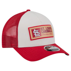 St. Louis Cardinals Text A-Frame Trucker 9FORTY Hat Stone/Red | New Era