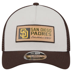 San Diego Padres Text A-Frame Trucker 9FORTY Hat Stone/Brown | New Era