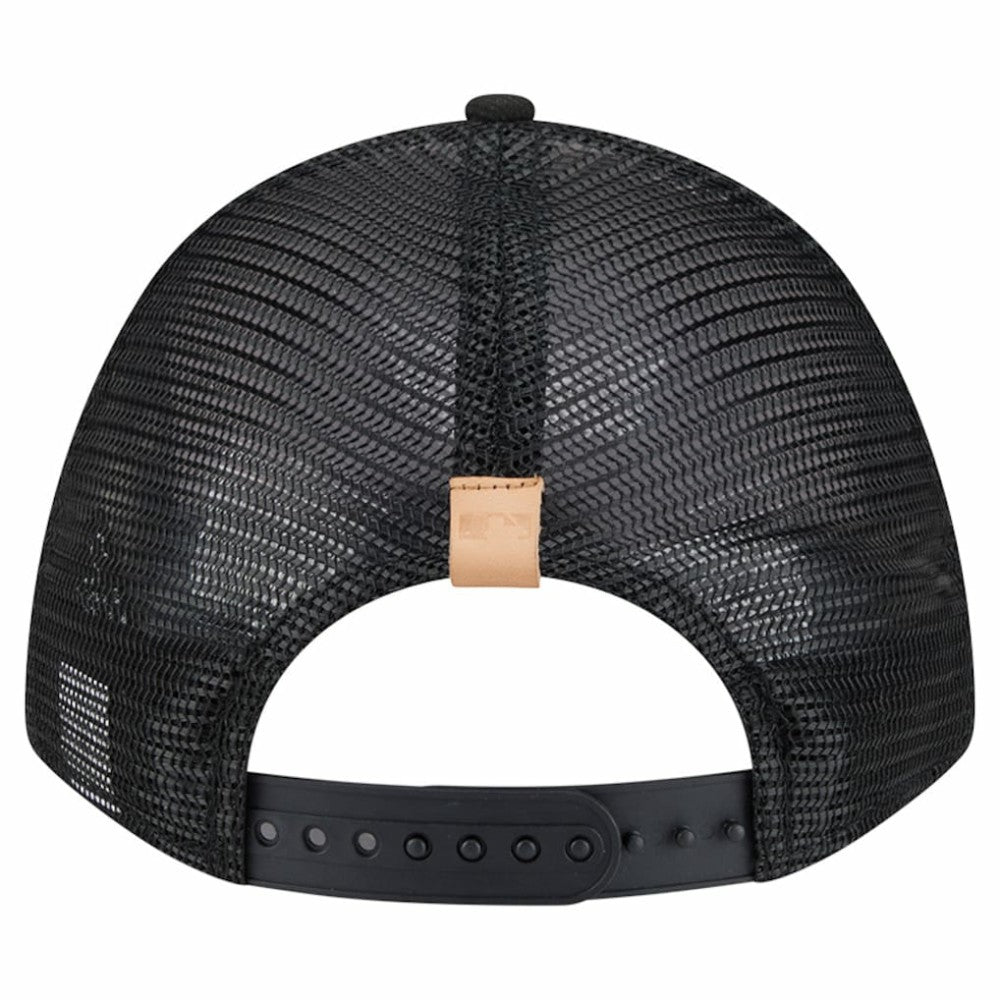 San Francisco Giants Text A-Frame Trucker 9FORTY Hat Stone/Black | New Era