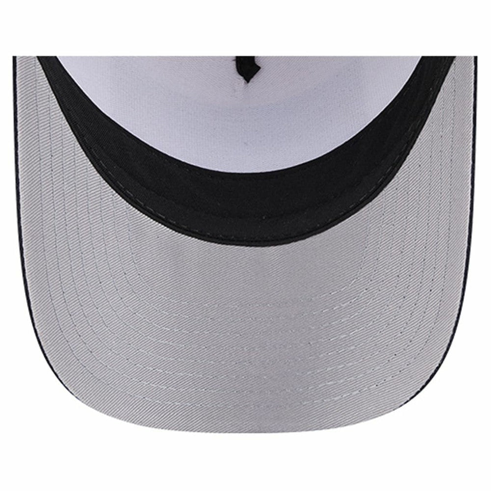 Atlanta Braves Text A-Frame Trucker 9FORTY Hat Stone/Navy | New Era