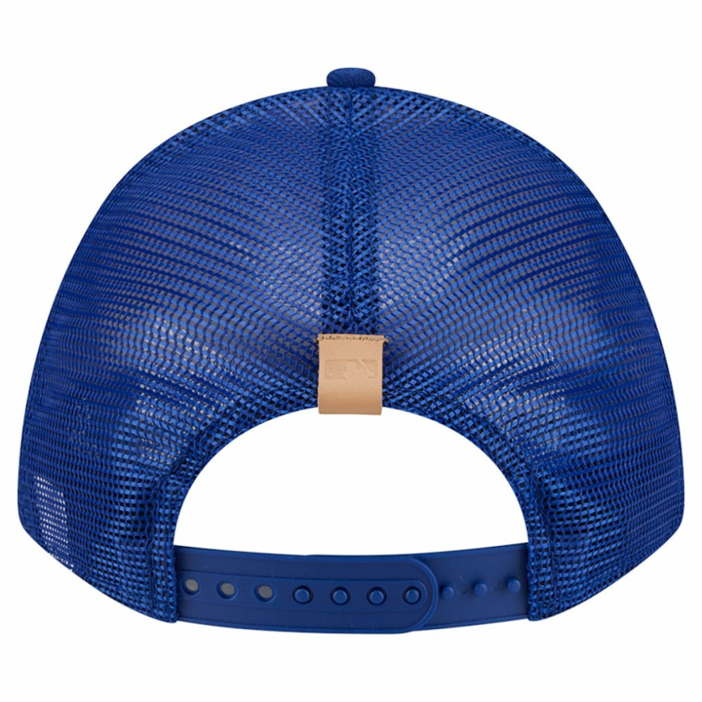 Chicago Cubs Text A-Frame Trucker 9FORTY Hat Stone/Royal | New Era
