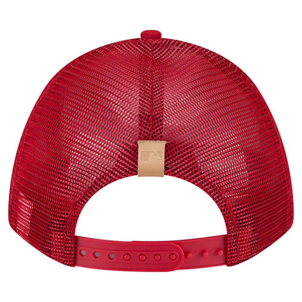 Cincinnati Reds Text A-Frame Trucker 9FORTY Hat Stone/Red | New Era